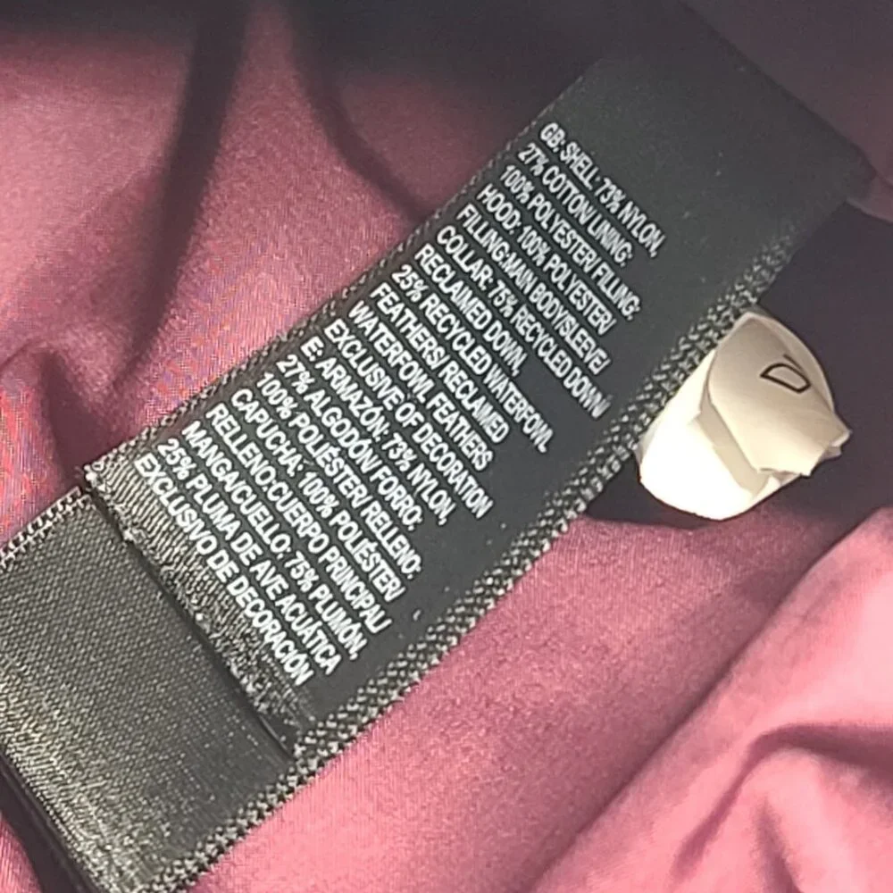 The North Face Boy's Burgundy Sierra 600 Goose Down Hooded‎ Puffer Jacket Size L